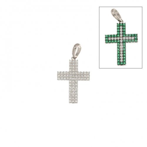 Double-sided women's cross in White Gold 803321725559