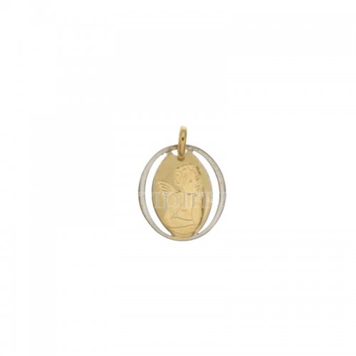 Yellow and white gold angel pendant 803321714876