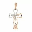 Rose and White Gold Men's Cross 803321723919