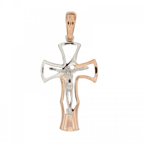 Rose and White Gold Men's Cross 803321723919