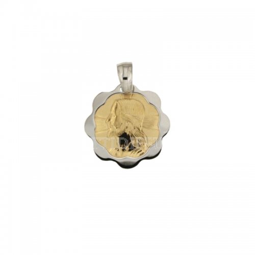 Jesus pendant yellow and white gold 803321706436