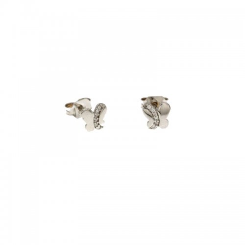 White Gold Butterfly Earrings 803321716581
