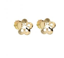 Yellow Gold Flower Earrings 803321715567