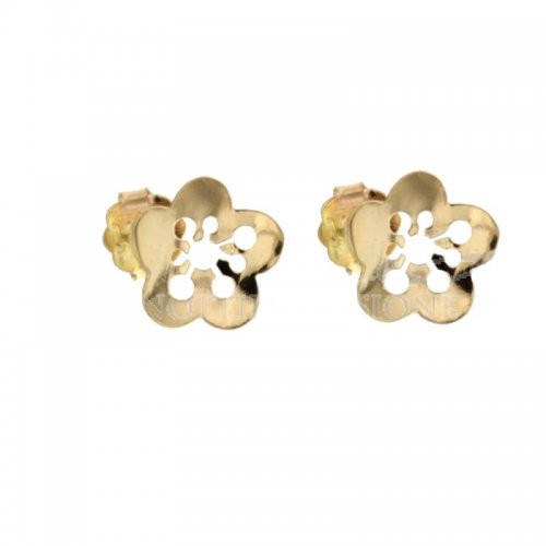 Yellow Gold Flower Earrings 803321715567