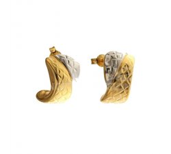 Woman Earrings in White and Yellow Gold 803321733875