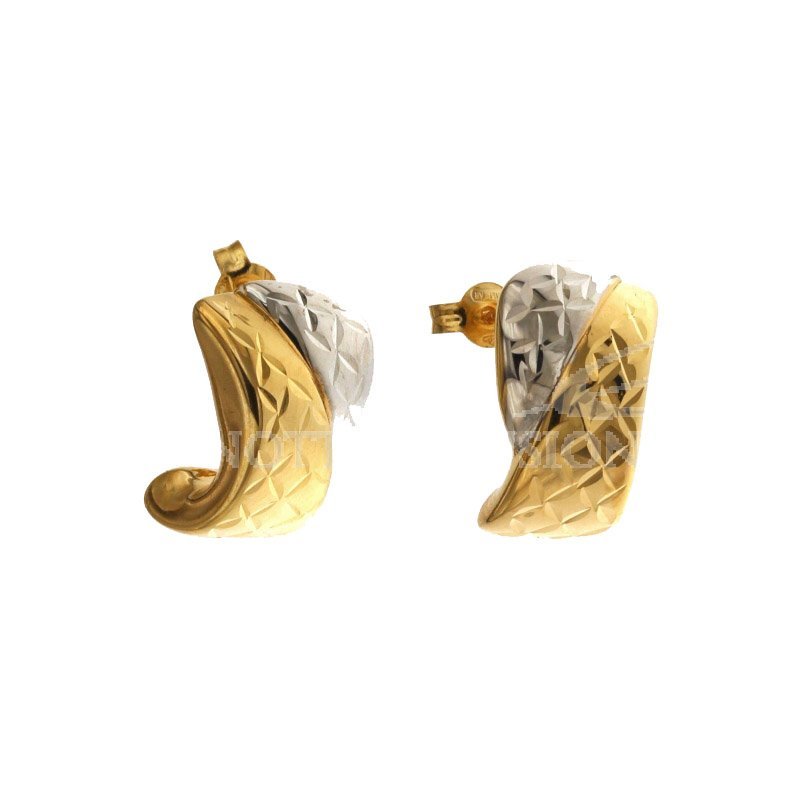 Woman Earrings in White and Yellow Gold 803321733875