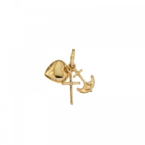 Pendant faith hope charity yellow gold 803321700427