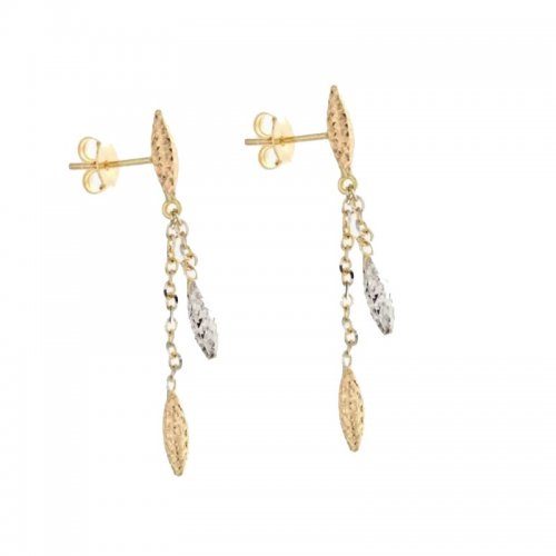 Women's Long Earrings in White and Yellow Gold 803321708920