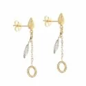 Women's Long Earrings in White and Yellow Gold 803321724321