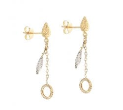 Women's Long Earrings in White and Yellow Gold 803321724321