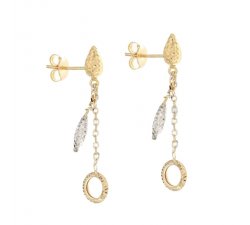 Women's Long Earrings in White and Yellow Gold 803321724321