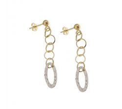Women's Long Earrings in White and Yellow Gold 803321729152