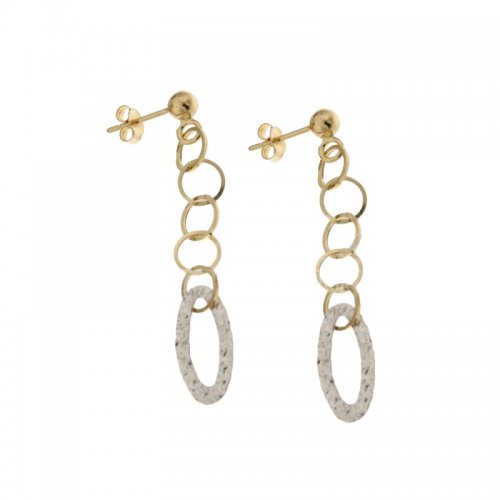 Women's Long Earrings in White and Yellow Gold 803321729152