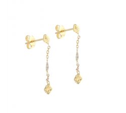 Women's Long Earrings in White and Yellow Gold 803321724322