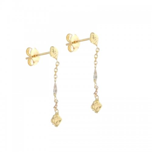 Women's Long Earrings in White and Yellow Gold 803321724322