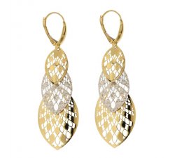 Women's Long Earrings in White and Yellow Gold 803321735389