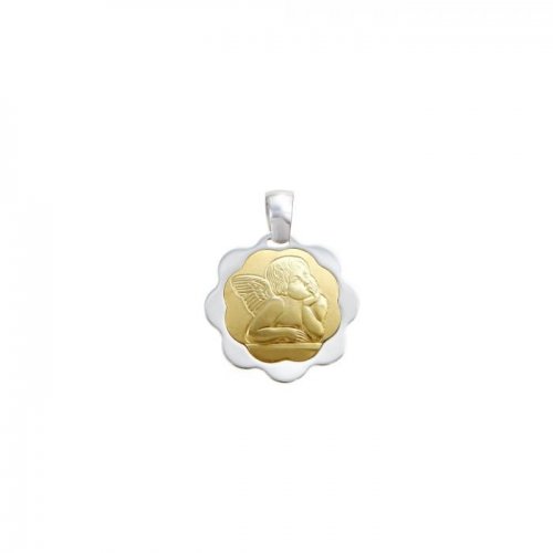 Yellow and white gold angel pendant 80332171