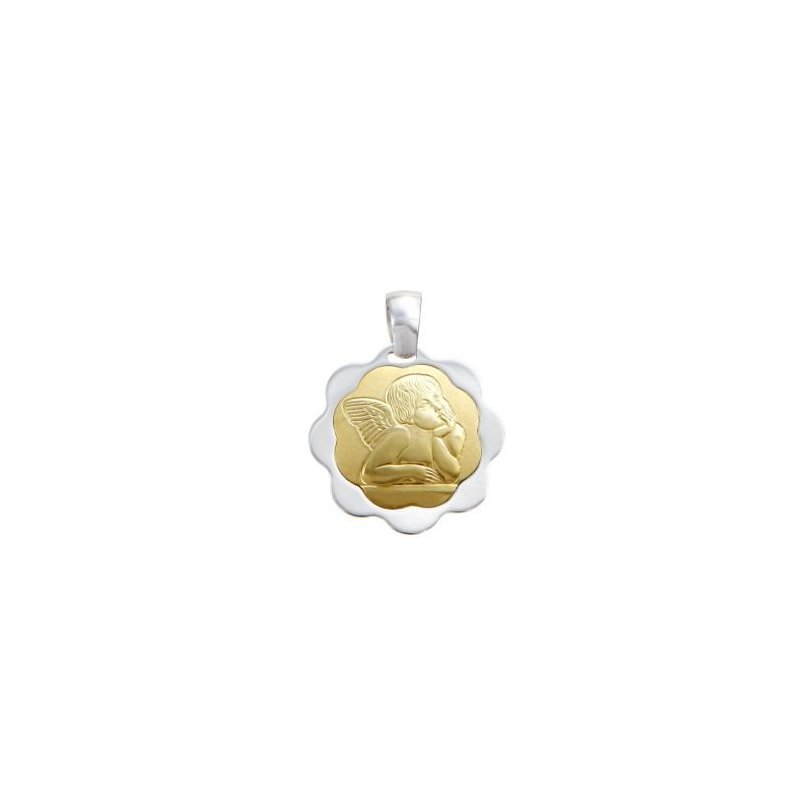 Yellow and white gold angel pendant 80332171