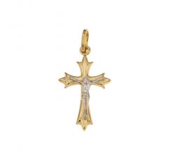 Yellow and White Gold Men's Cross 803321731518