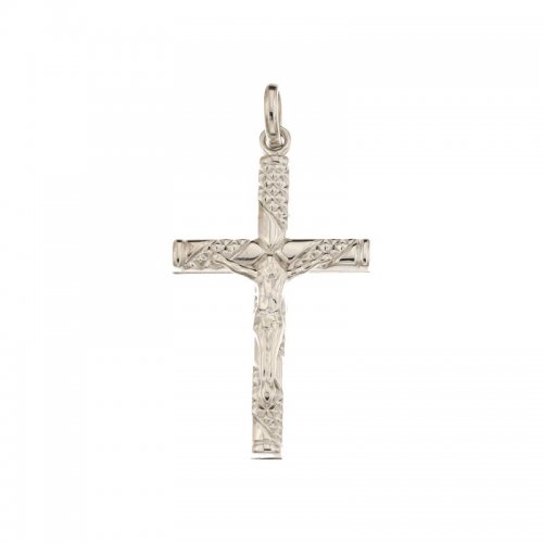 White Gold Men's Cross 803321714350