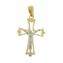 Yellow and White Gold Men's Cross 803321713985