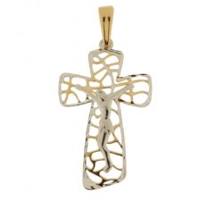 Women's Cross in Yellow and White Gold 803321714303