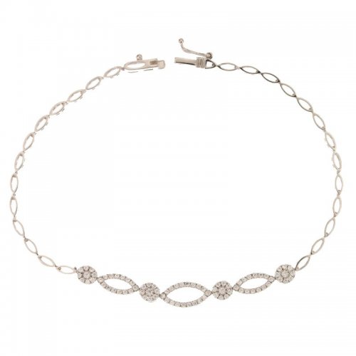 Semi-rigid women's bracelet in white gold 803321727349