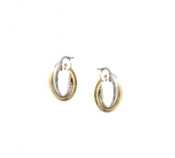 Women's Hoop Earrings White and Yellow Gold 803321728373