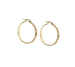 Women's Hoop Earrings White and Yellow Gold 803321727659