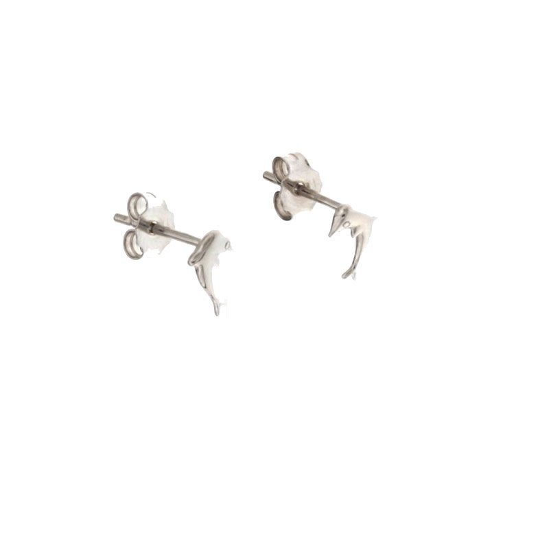 Dolphin White Gold Woman Earrings 803321730754