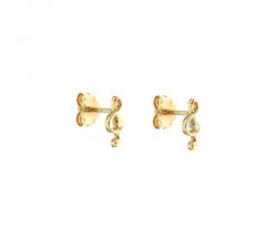 Women's Musical Note Earrings in Yellow Gold 803321734979