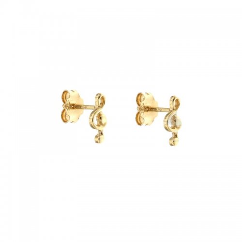 Women's Musical Note Earrings in Yellow Gold 803321734979