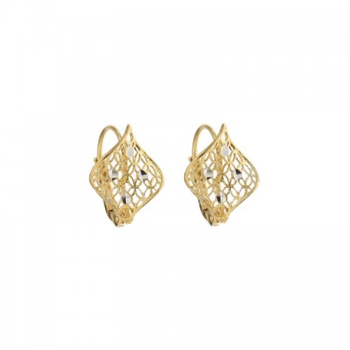 Woman Earrings in Yellow and White Gold 803321734595