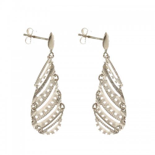 Women's Long Earrings in White Gold 803321736179