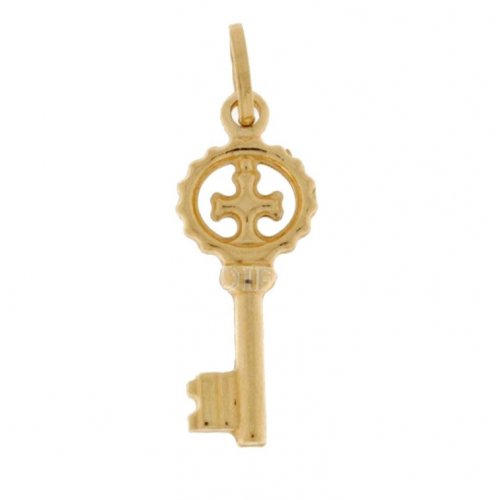 Yellow gold key pendant 803321702063