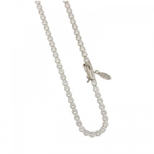 Unisex tennis necklace in white gold 803321719023