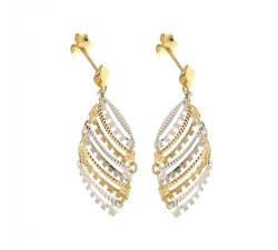 Women's Long Earrings in White and Yellow Gold 803321736172