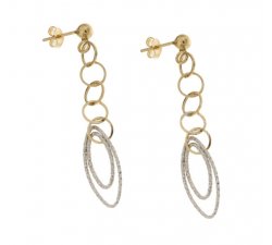 Orecchini Lunghi Donna in Oro Bianco e Giallo 803321729140