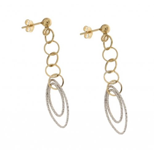 Women's Long Earrings in White and Yellow Gold 803321729140