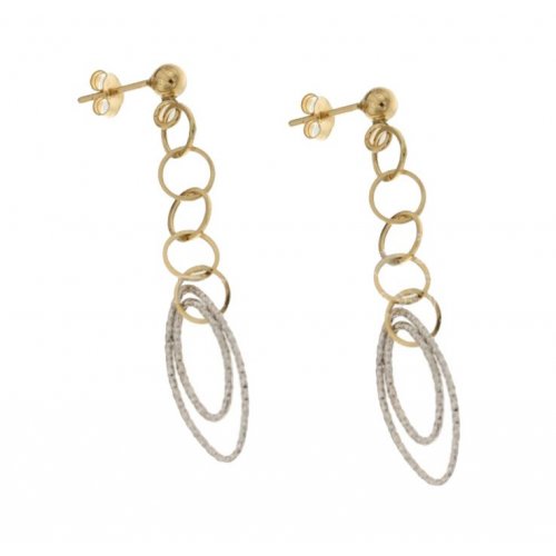 Orecchini Lunghi Donna in Oro Bianco e Giallo 803321729140