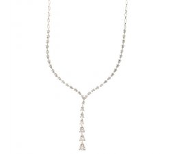 Women's Tennis Necklace White Gold 803321726709