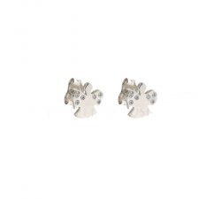 Earrings with Woman Angels in White Gold 803321707556