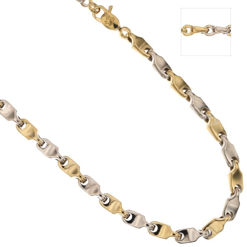 Yellow and White Gold Men's Necklace 803321717944