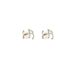 Woman Earrings with Music Notes White Gold 803321732652