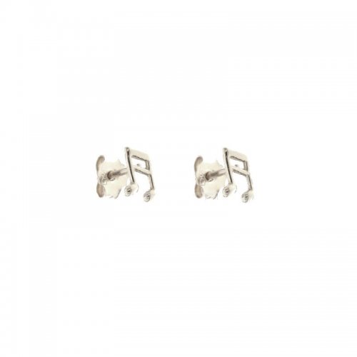 Woman Earrings with Music Notes White Gold 803321732652