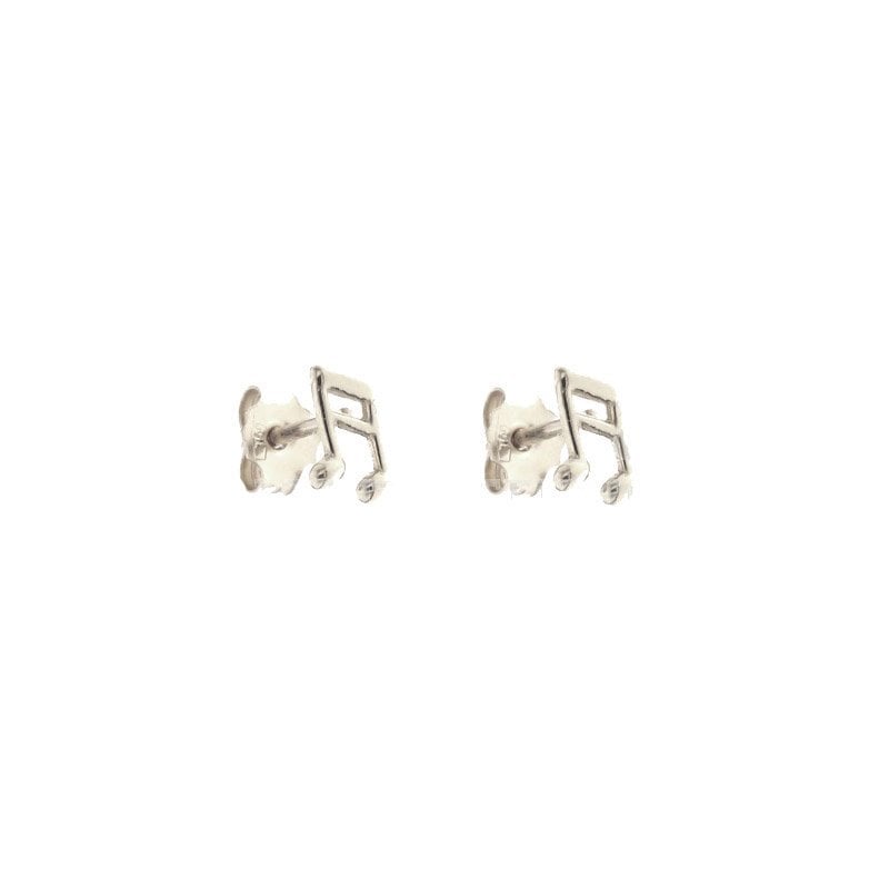 Woman Earrings with Music Notes White Gold 803321732652