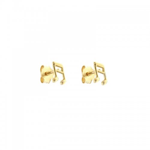 Woman Earrings with Musical Notes Yellow Gold 803321732651