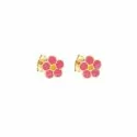 Women's earrings with yellow gold flowers 803321729106