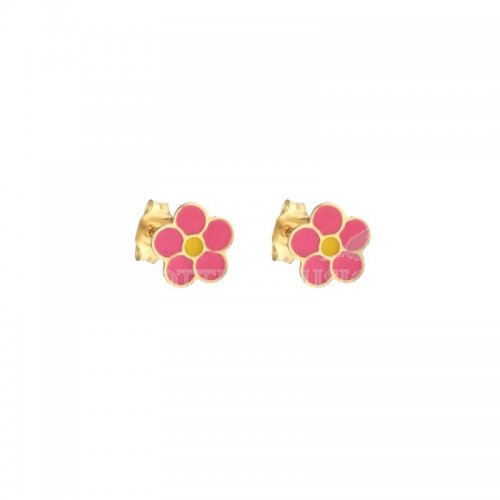 Women's earrings with yellow gold flowers 803321729106