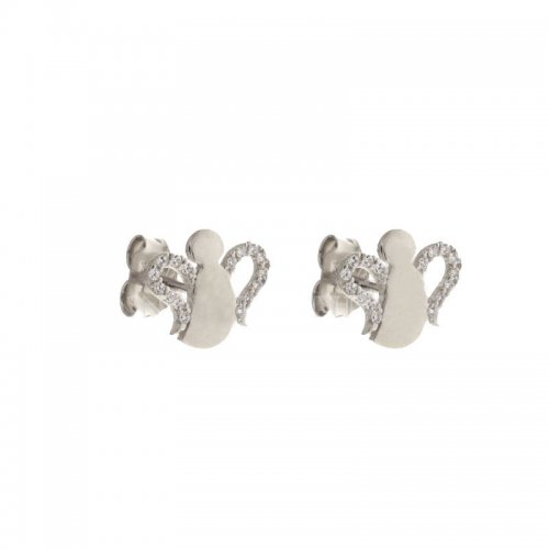 Woman earrings with angels White gold 803321730107